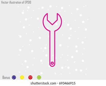 wrench icon, vector illustration eps10