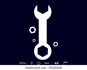 wrench icon, vector illustration eps10