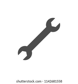 Wrench icon. Vector illustration, flat design.