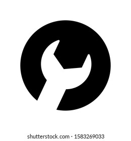 Wrench icon . Vector illustration.  Flat icon on white background.