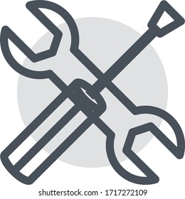 wrench icon vector illustration flat