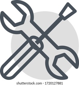 wrench icon vector illustration flat
