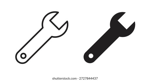 Icono de llave inglesa. Ilustración vectorial, plano y carrera