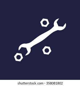 wrench icon, vector illustration. Flat design style