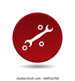 wrench icon, vector illustration. Flat design style