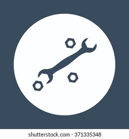 wrench icon, vector illustration. Flat design style