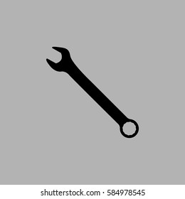 wrench icon. vector illustration. Isolated on gray background