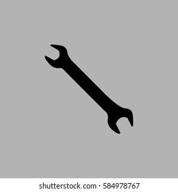 wrench icon. vector illustration. Isolated on gray background