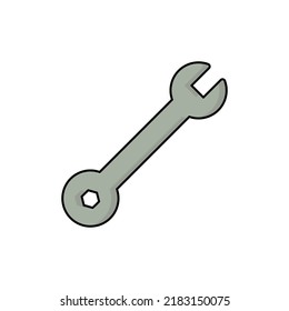 wrench icon vector illustration logo template for many purpose. Isolated on white background. full color cartoon.