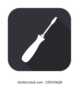 wrench icon - vector illustration with long shadow isolated on gray