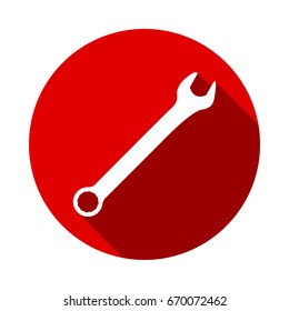 wrench icon. vector illustration with long shadow