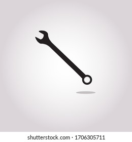 Wrench icon Vector Illustration on the grey background.