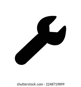 wrench icon, vector illustration on black