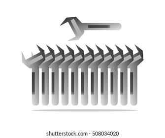 Wrench icon Vector Illustration on the white background. Eps-10.