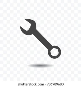 Wrench icon vector illustration on transparent background.