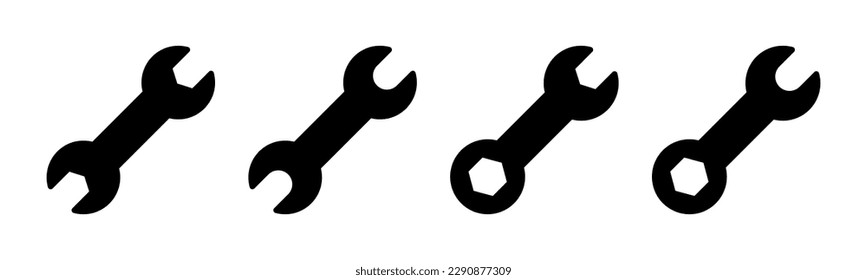 Ilustración del vector de icono de llave. icono de reparación. símbolo y signo de herramientas
