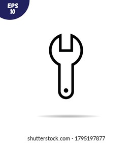 Ilustración vectorial de icono de Wrench.Signo de herramienta de servicio