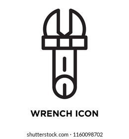 Wrench icon vector isolated on white background, Wrench transparent sign , line symbol or linear element design in outline style