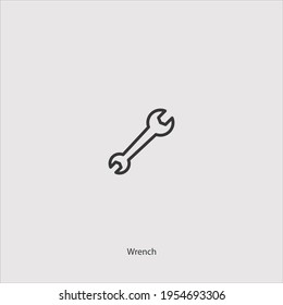 wrench icon vector isolated on white background