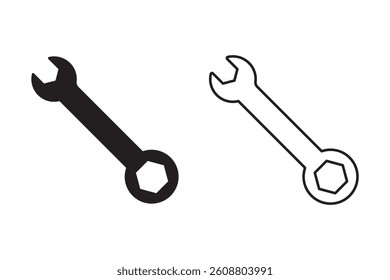 wrench icon vector isolated on white background. Wrench vector icon. Spanner symbol