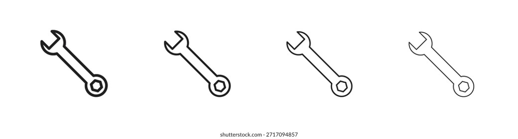 Icono de llave inglesa. Vector de pictogramas aislados.