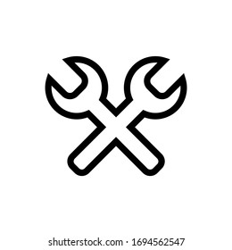 wrench icon vector isolated for repairing design elements 