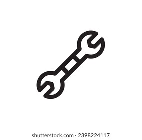 Wrench icon vector. Linear style sign for mobile concept and web design. Wrench symbol illustration. Pixel vector graphics - Vector.