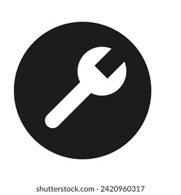 Diseño del logotipo del vector del icono de la llave inglesa