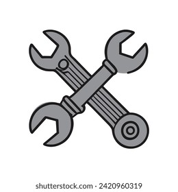 Wrench icon vector logo design