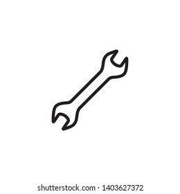 Wrench icon vector. Wrench logo illustration. Flat design style on white background.