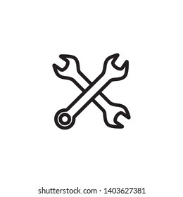 Wrench icon vector. Wrench logo illustration. Flat design style on white background.