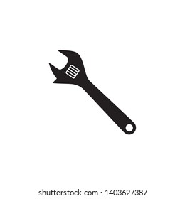 Wrench icon vector. Wrench logo illustration. Flat design style on white background.