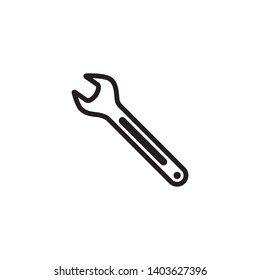 Wrench icon vector. Wrench logo illustration. Flat design style on white background.
