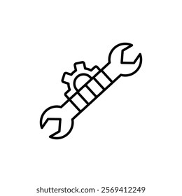 Wrench icon Vector logo outline