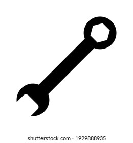 Wrench icon, vector wrench maintain logo, black sign isolated on white, bolt, rust, rust cleaner, technology repair service, arrangement, fixed sign concept, trendy style simple design, vector illustr