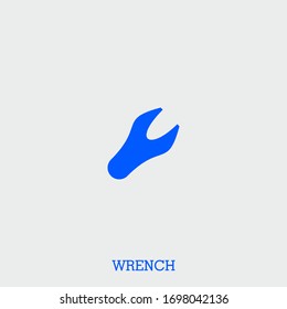 wrench icon. wrench vector on gray background