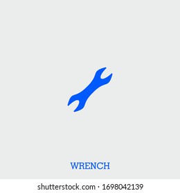 wrench icon. wrench vector on gray background