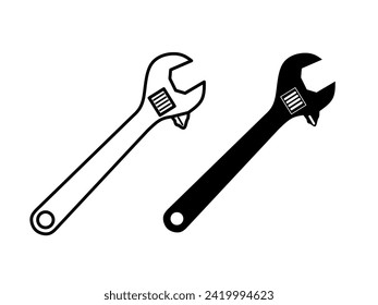 wrench icon vector on white background