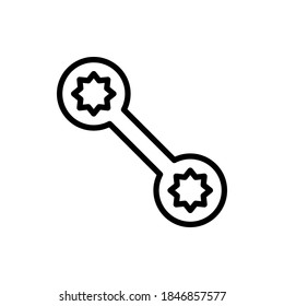 Wrench icon vector outline style.