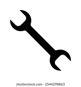 Wrench icon vector. Repair Tool Symbol. Workshop Equipment Vector. Customizable thin line illustration. Editable stroke.