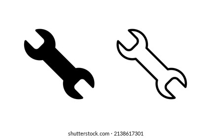 Schraubenschlüssel-Vektorgrafik. Reparatursymbol. Werkzeugzeichen und Symbol