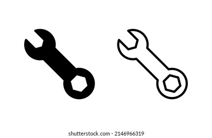 Vector de icono de llave. icono de reparación. símbolo y signo de herramientas