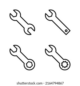 Vector de icono de llave. icono de reparación. símbolo y signo de herramientas