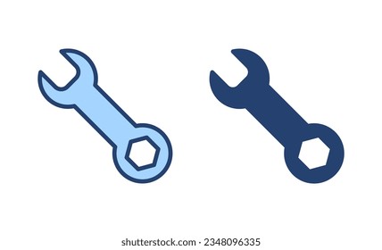 Vector de icono de llave. icono de reparación. símbolo y signo de herramientas
