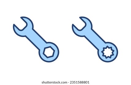 Vector de icono de llave. icono de reparación. símbolo y signo de herramientas