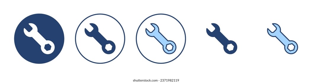 Vector de icono de llave. icono de reparación. símbolo y signo de herramientas