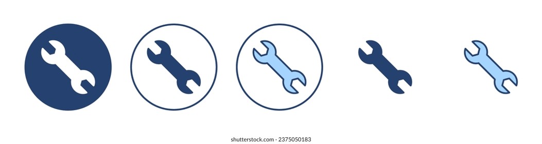 Vector de icono de llave. icono de reparación. símbolo y signo de herramientas