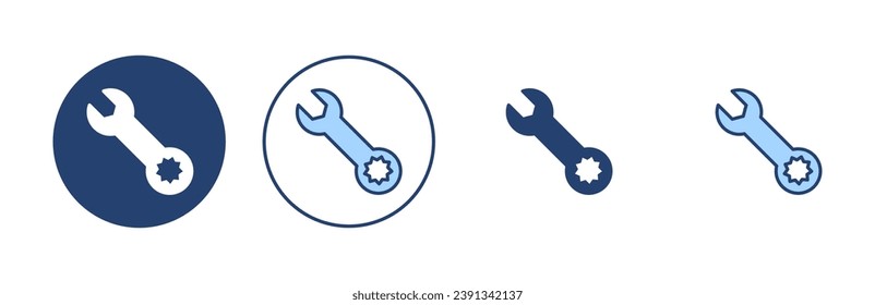 Vector de icono de llave. icono de reparación. símbolo y signo de herramientas