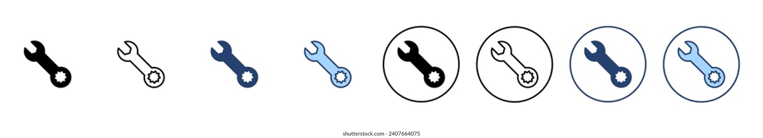 Vector de icono de llave. icono de reparación. símbolo y signo de herramientas