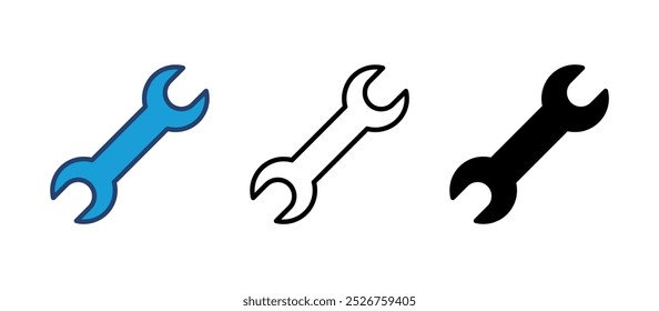 Vector de icono de llave. Vector de icono de reparación. Vector de icono de herramientas